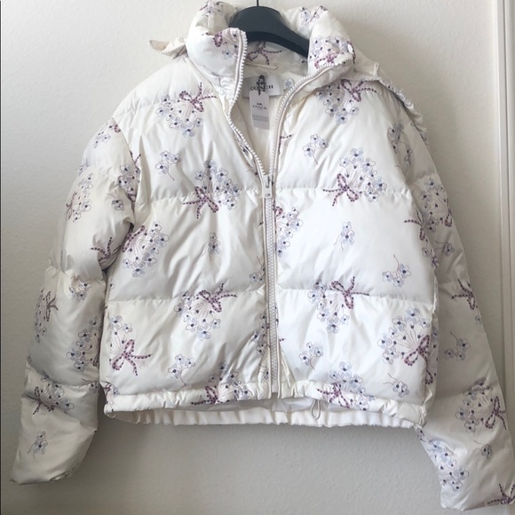 Coach jacket short puffer size M Hooded water resistant. - Picture 2 of 15